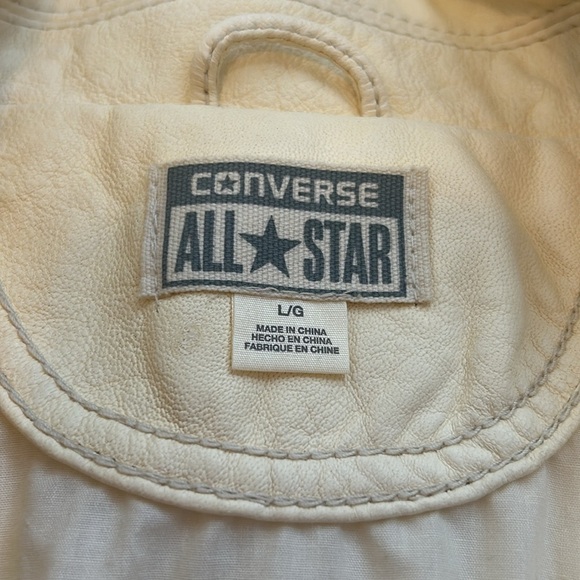 Converse Leather Moto Jacket Pale Yellow - Picture 9 of 9
